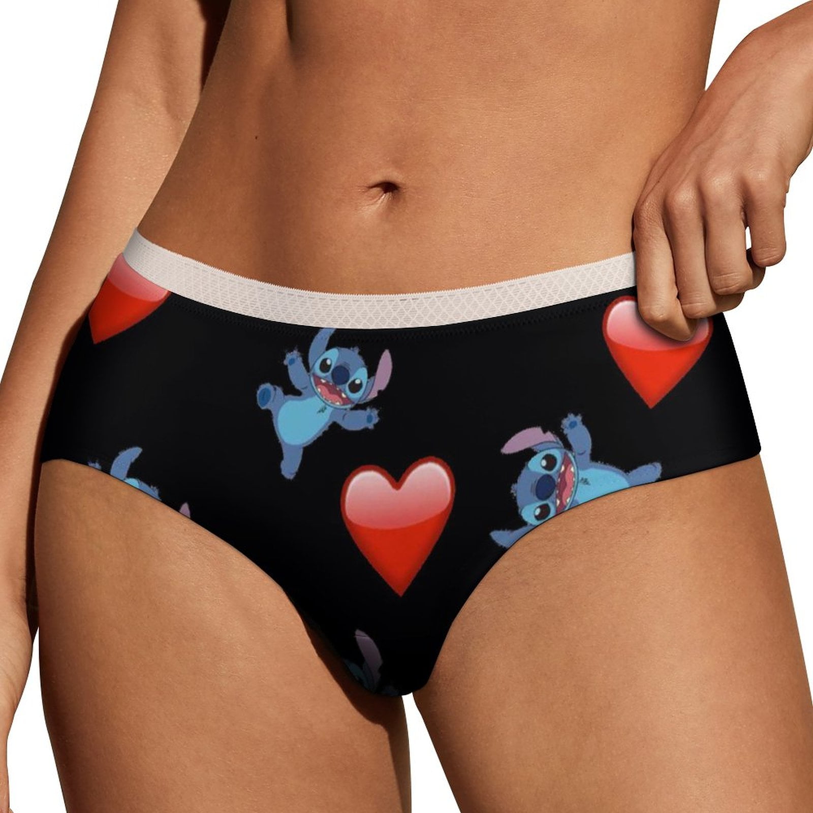 Love Cartoon Stitch Women's Lace Brief Breathable Sexy Elastic Bikini  Hipster Panties Lady Underwear