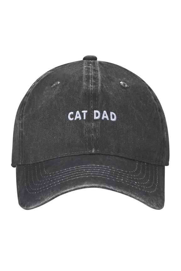 Love Cat Dad Print Vintage Wash Dad Hat Adjustable Curved Brim Baseball Cap,Made In USA,Casual Outdoor Sports Fishing Cap for Men and Women