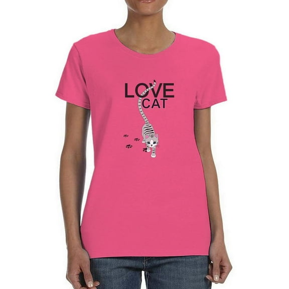 Love Cat For Tshirt Shaped T-Shirt Women -Image by Shutterstock, Female Medium