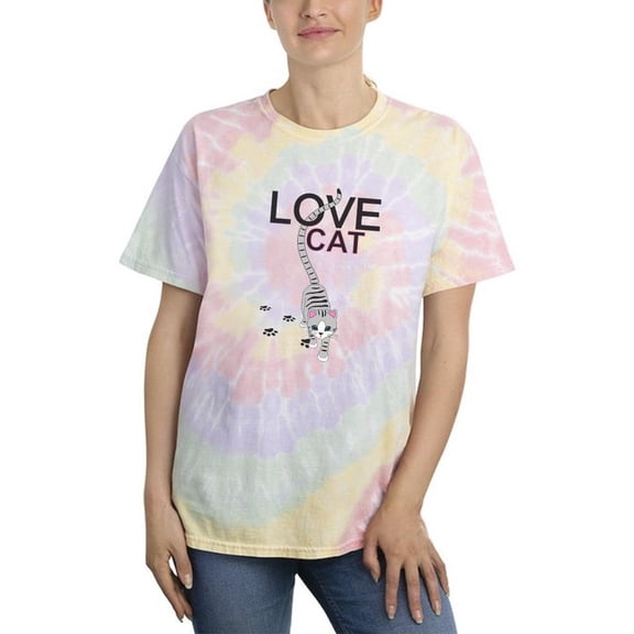 Love Cat  For Tshirt  Tie Dye Spiral Women -Image by Shutterstock, Female Medium