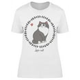 thumbnail image 1 of Love Cat Heart Leaf Circle T-Shirt Women -Image by Shutterstock, Female Large, 1 of 2