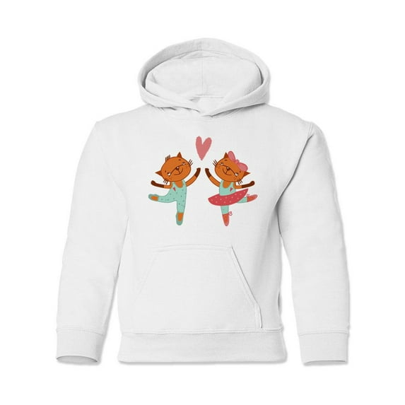 Love Cats Dancing Ballet Hoodie Juniors -Image by Shutterstock, Large