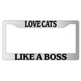 thumbnail image 1 of Love Cats Like A Boss Chrome Plastic License Plate Frame, 1 of 1