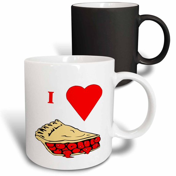 3drose, Love Cherry Pie, 11oz Magic Transforming Mug