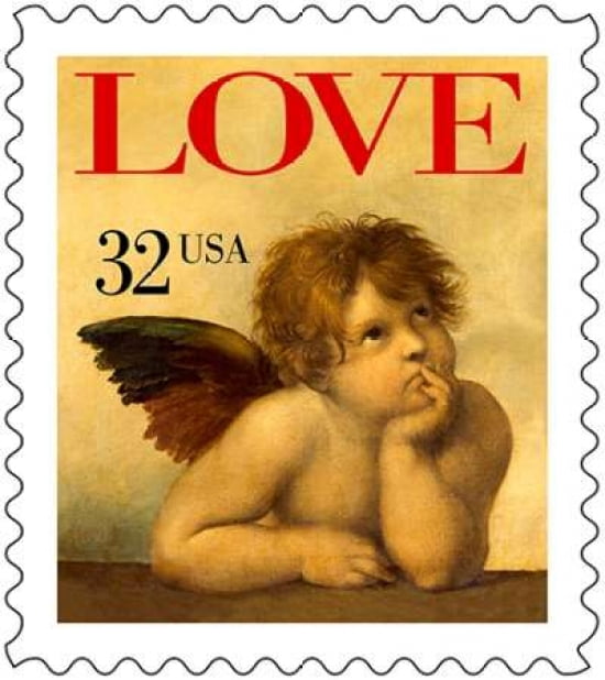 Love Cherub From Sistine Madona By Raphael Canvas Art - US POSTAL SERVICE (24 x 24)