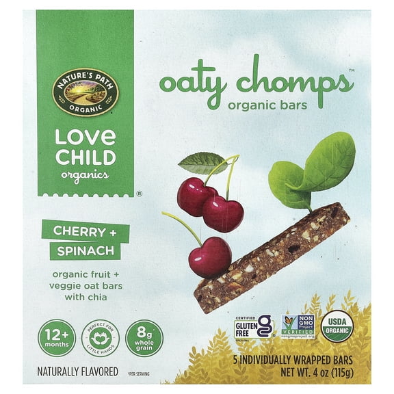 Nature's Path Organic Oaty Chomps Organic Cherry + Spinach Bars 5 Bars