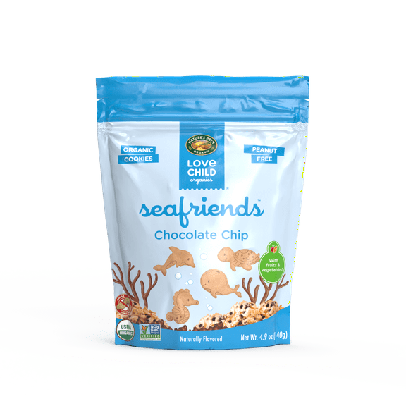 Love Child Organics Sea Friends Chocolate Chip Cookies 4.9oz Pouch
