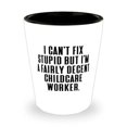 thumbnail image 1 of Love Childcare worker Shot Glass, I Can't Fix Stupid but I'm a Fairly Decent, Beautiful Ceramic Cup For Coworkers From Friends, Funny childcare worker mug, Funny childcare worker tshirt, Funny, 1 of 1