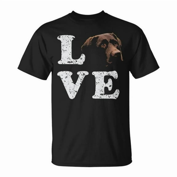 Love My Chocolate Lab Labrador Retriever Graphic Tee – Cute Cotton Unisex Adult T-Shirt, Soft Casual Crewneck for Dog Lovers and Everyday Wear, Size S, Color Black