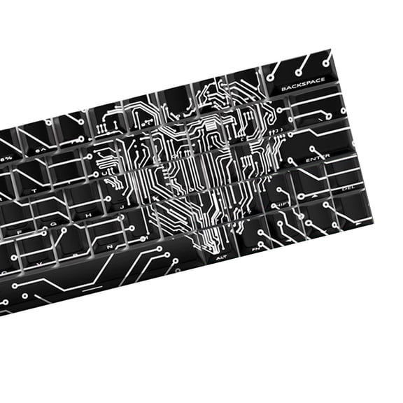 Love Circuit 64/74Key Translucent Keycaps Side Print Backlit Shines Through for 60% 65% Mechanical Keyboards