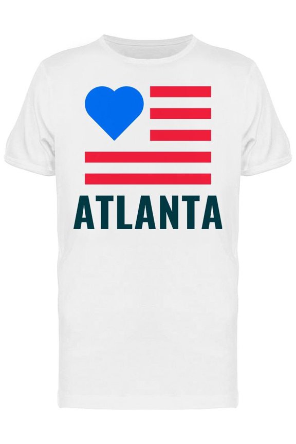 Love City Atlanta With Usa Flag T-Shirt Men -Image by Shutterstock, Male x-Large