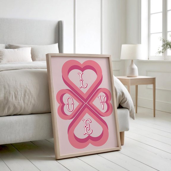 Love Clover Valentine Unframed Paper Print