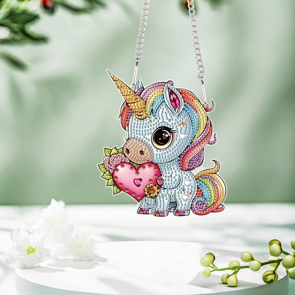 Love Colourful Long Hair Horse Diamond Art Painting Kit Pendant
