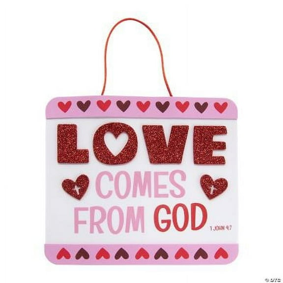 Love Comes From God Sign Craft Kit - Makes 12, Religious, Craft Kits, 12 Pcs