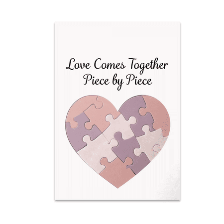 Love Comes Together Piece by Piece - Romantic Decor - 13x19 Poster Print