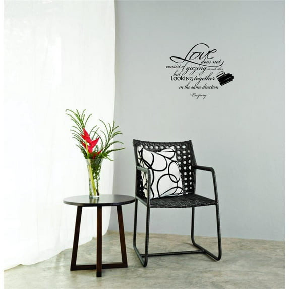 Love Does Not Consist Of Gazing At Each Other But Looking Together In The Same Direction. Text Lettering Quote Living Room Bedroom Home Decor Picture Art Size : 18 Inches x 18 Inches