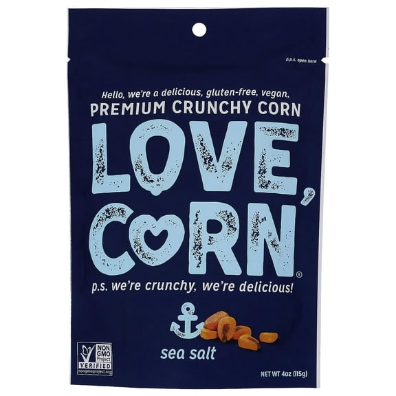 Love Corn Gluten Free Roasted Crunchy Corn Sea Salt - 4 oz Pack of 4