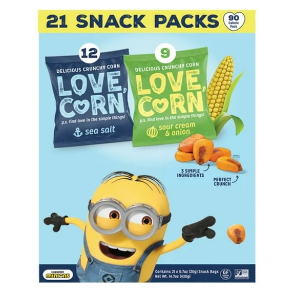 Love Corn Variety Snack Packs, 0.7 Ounce (Pack of 21)