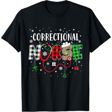 Love Correctional Nurse Life Buffalo Plaid Christmas Nurse T-Shirt