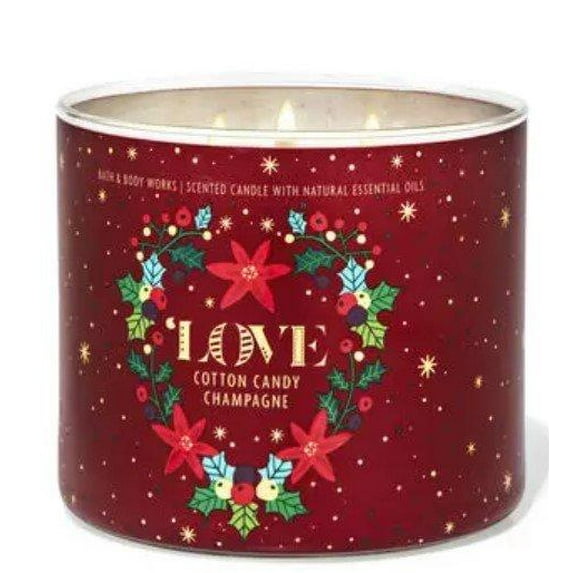 Love Cotton Candy Champagne Three Wick Candle by Bath and Body Works