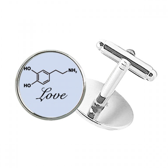Love Couple Checal Structure Molecule Round Button Cuff Clip Stud Cufflinks