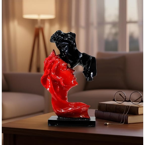 Love Couple Face Adventure Showpiece Statue Sculpture Figure For Home Decor Valentine Day Gift