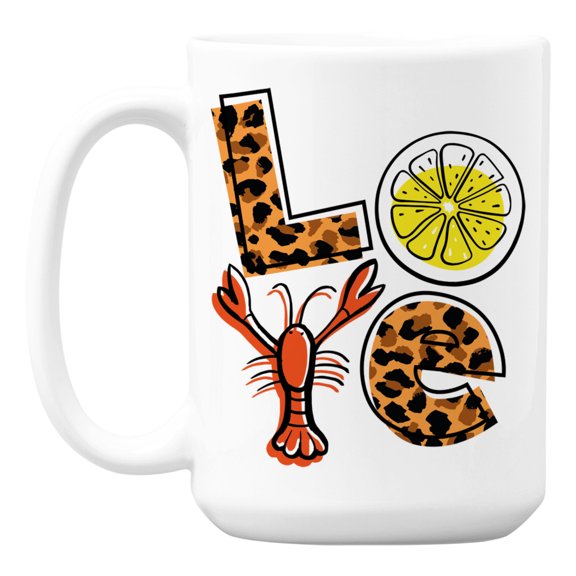 Love Crawfish Coffee & Tea Mug for a Crayfish or Crawdad Lover (15oz)