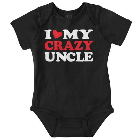 Love Crazy Uncle Family Niece Nephew Romper Boys or Girls Infant Baby Brisco Brands 12M