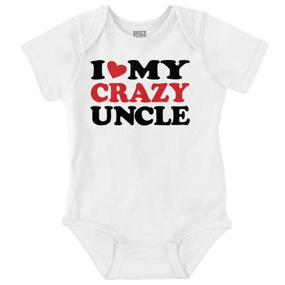 Love Crazy Uncle Family Niece Nephew Romper Boys or Girls Infant Baby Brisco Brands NB