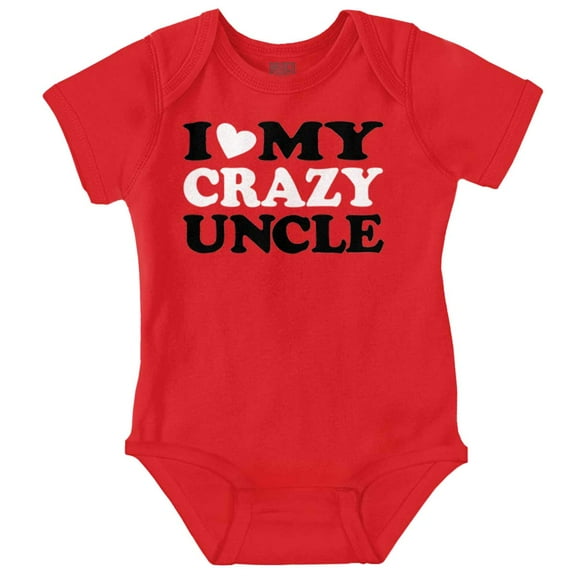 Love Crazy Uncle Family Niece Nephew Romper Boys or Girls Infant Baby Brisco Brands NB