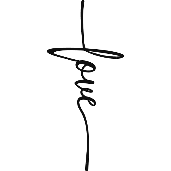 Love Cross - Metal Wall Art