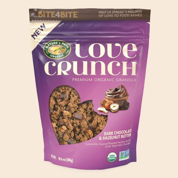 Love Crunch Organic Dark Chocolate & Hazelnut Butter Granola 10.6oz Pouch