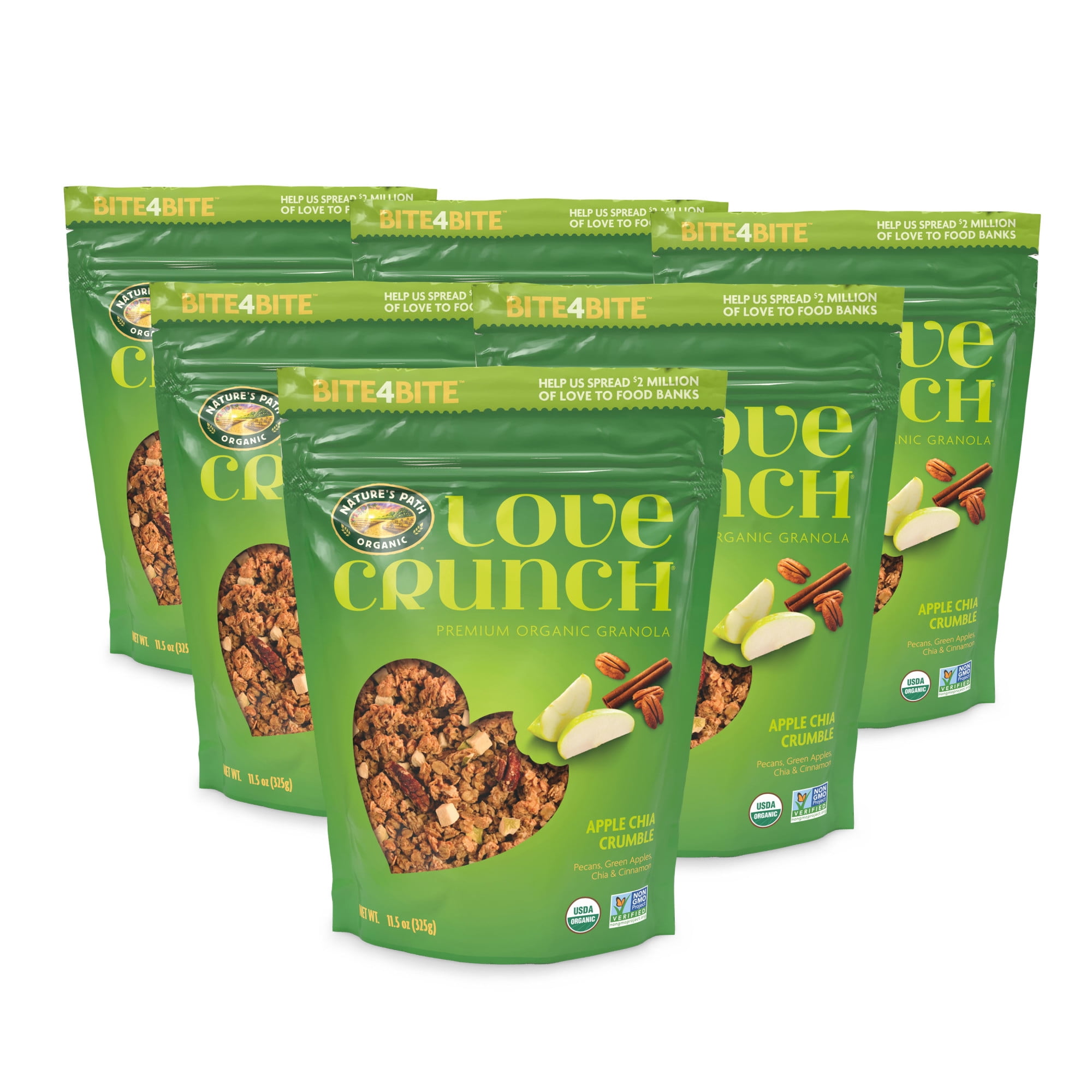 Love Crunch Organic Apple Chia Crumble Granola, 11.5oz Pouch (pack of 6 ...