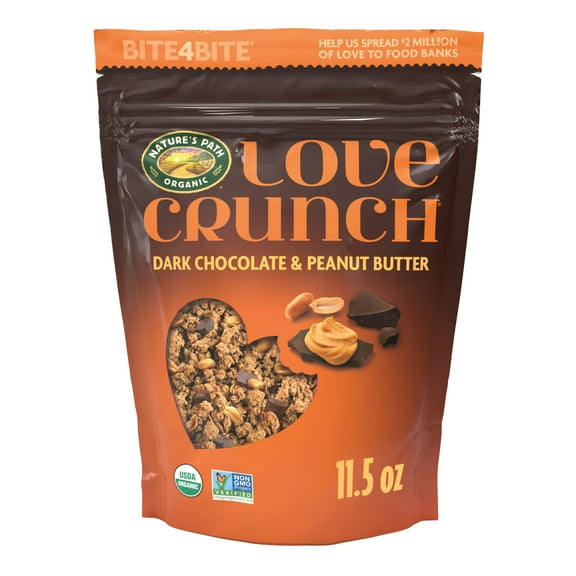 Love Crunch Organic Granola, Dark Chocolate & Peanut Butter, 11.5oz Pouch