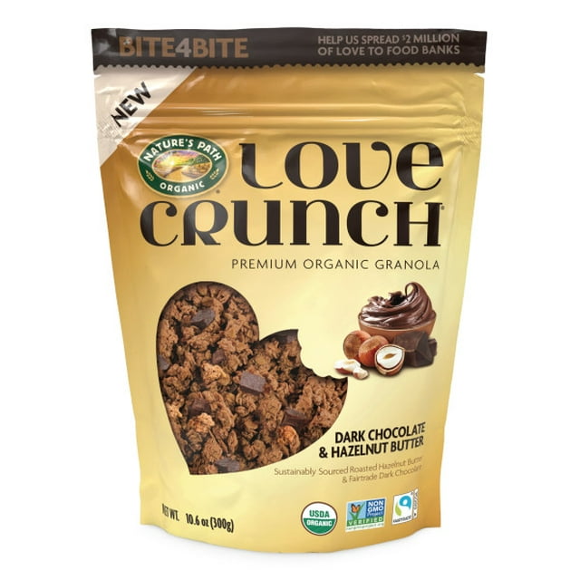 Love Crunch Organic Granola, Dark Chocolate and Hazelnut Butter, 10.6
