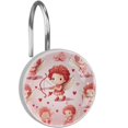 Love Cupid Heart Crystal Glass Shower Curtain Hooks Rings Decorative