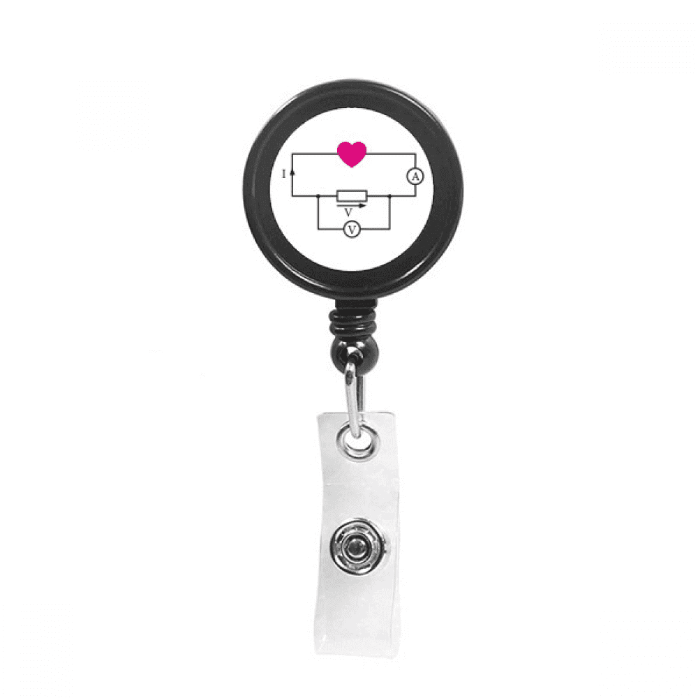 Love Current Voltage Resistance Retractable Keychain Badge Holder ID Badge