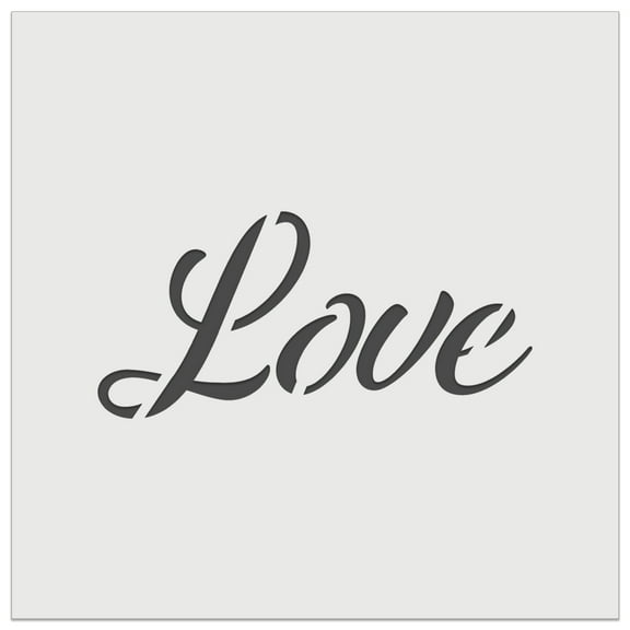 Love Cursive Text DIY Cookie Wall Craft Stencil - 7.0 Inch