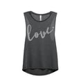thumbnail image 1 of Love Cursive Women's Sleeveless Muscle Tank Top Charcoal Small, 1 of 3