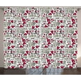 thumbnail image 1 of Ambesonne Love Curtains 2 Panel Set, Graffiti Words Romantic, 108" x 84", Magenta Ivory Pale Green, 1 of 3