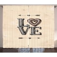 thumbnail image 1 of Ambesonne Love Curtains 2 Panel Set, Grunge Vintage Boho Arrows, 108" x 96", Beige Grey Orange, 1 of 3