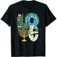 thumbnail image 1 of Love Cute Hanukkah Decoration Menorah Pajama Matching Family T-ShirtMen and women, Black T-shirt, size: Extra large, 1 of 4