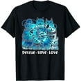 thumbnail image 1 of Love Cute Tie Dye Animal Rescue Dog Cat Lovers T-Shirt, 1 of 3