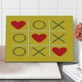 thumbnail image 1 of Love Cutting Board, Tic-Tac-Toe Game with Xoxo Flat Design Let Me Kiss You Funny Romantic Illustration, Decorative Tempered Glass Cutting and Serving Board, Large Size, Yellow Red, by Ambesonne, 1 of 5