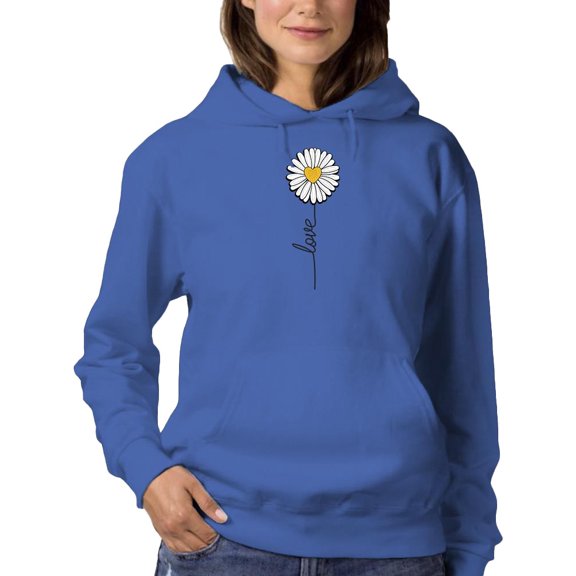 Love Daisy Positive Heart  Hoodie Women -Image by Shutterstock, Female 5X-Large