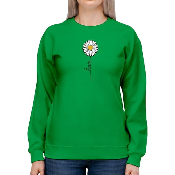 Love Daisy Positive Heart Sweatshirt Women -Image by Shutterstock, Female Medium
