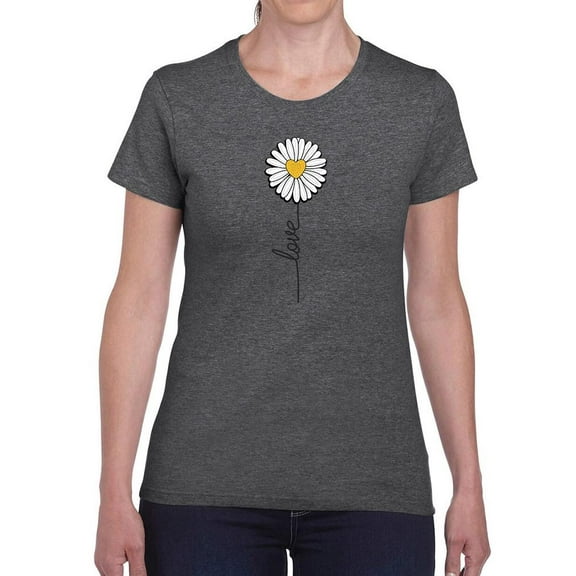 Love Daisy Positive Heart  T-Shirt Women -Image by Shutterstock, Female Medium