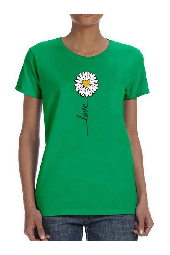 Love Daisy Positive Heart T-Shirt Women -Image by Shutterstock, Female x-Large