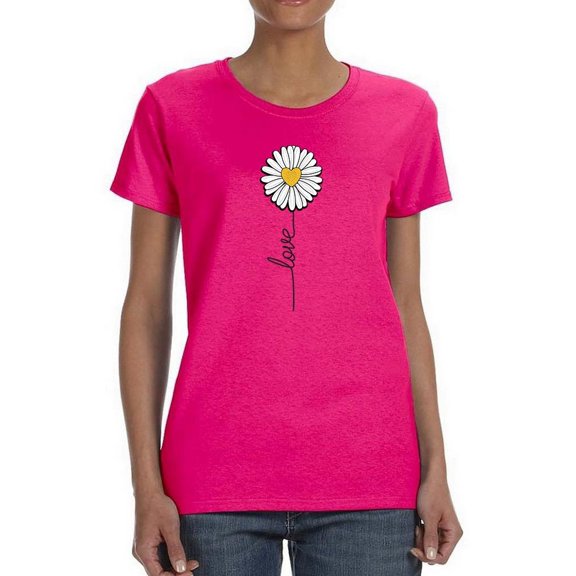 Love Daisy Positive Heart T-Shirt Women -Image by Shutterstock, Female x-Large