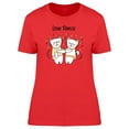 thumbnail image 1 of Love Dance Cute Kittens Cartoon T-Shirt Women -Image by Shutterstock, Female Medium, 1 of 2